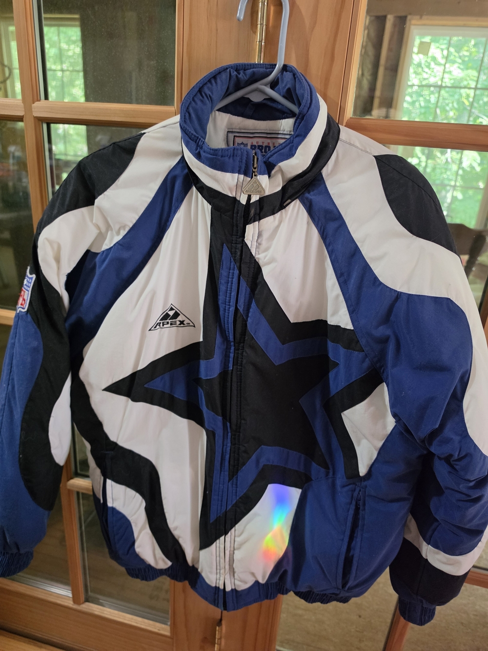 Apex Dallas Cowboys Blue White Black Star Puffer Jacket Size Small Petite